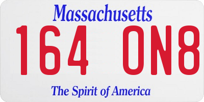 MA license plate 164ON8