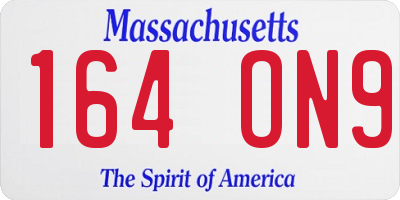 MA license plate 164ON9