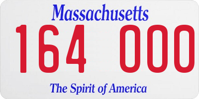 MA license plate 164OO0