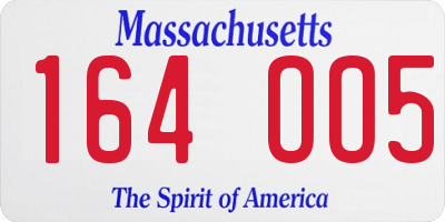 MA license plate 164OO5