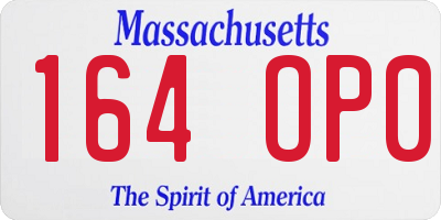 MA license plate 164OP0