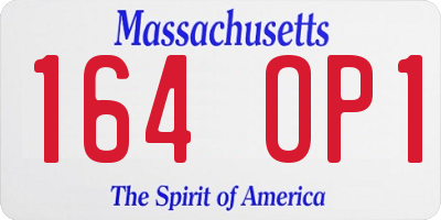 MA license plate 164OP1