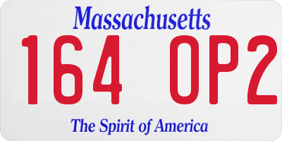 MA license plate 164OP2