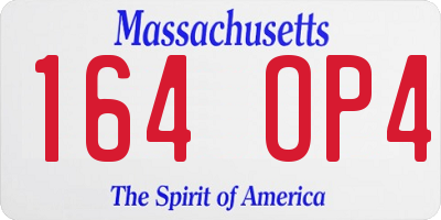 MA license plate 164OP4