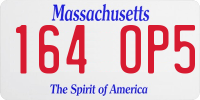 MA license plate 164OP5