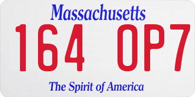 MA license plate 164OP7