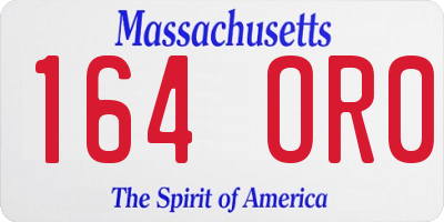 MA license plate 164OR0