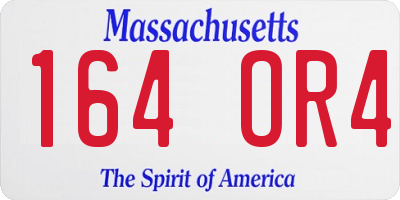 MA license plate 164OR4