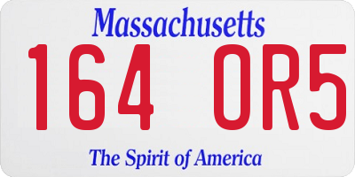 MA license plate 164OR5