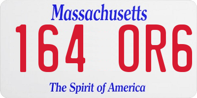 MA license plate 164OR6
