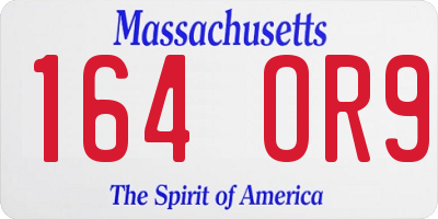 MA license plate 164OR9