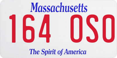 MA license plate 164OS0