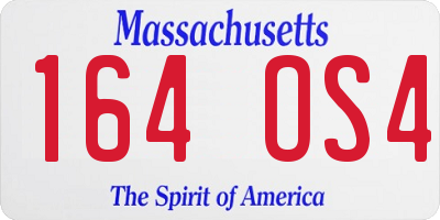MA license plate 164OS4