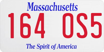 MA license plate 164OS5