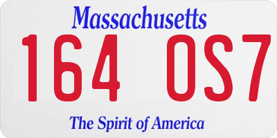 MA license plate 164OS7