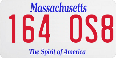 MA license plate 164OS8