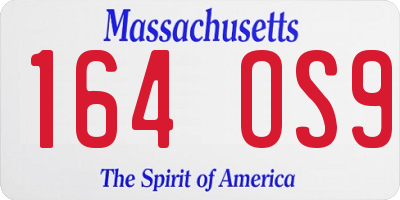 MA license plate 164OS9