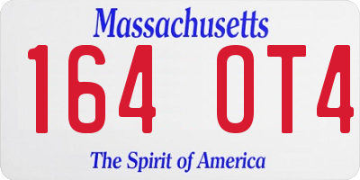 MA license plate 164OT4