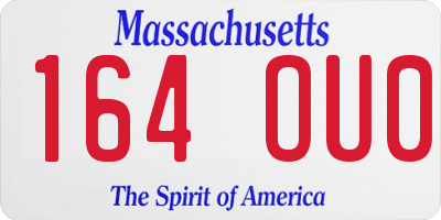 MA license plate 164OU0