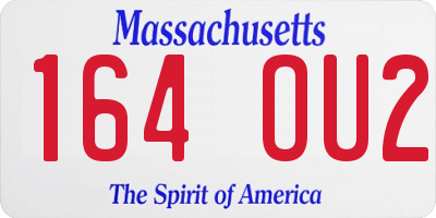 MA license plate 164OU2