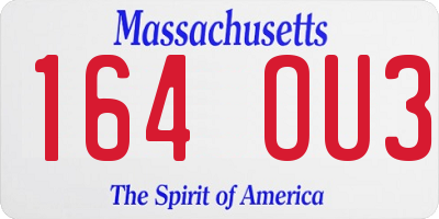 MA license plate 164OU3