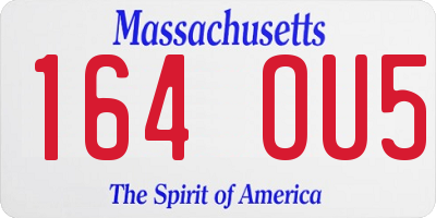 MA license plate 164OU5