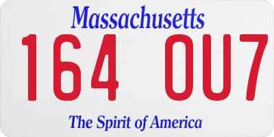 MA license plate 164OU7