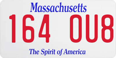 MA license plate 164OU8