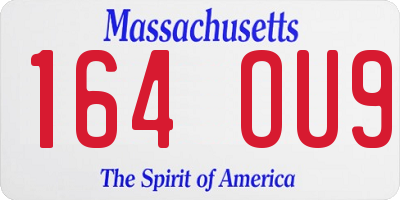 MA license plate 164OU9