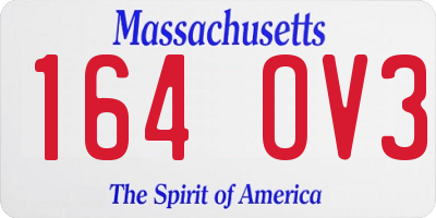 MA license plate 164OV3