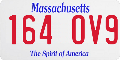 MA license plate 164OV9