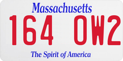 MA license plate 164OW2
