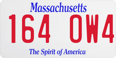 MA license plate 164OW4