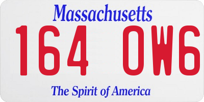 MA license plate 164OW6