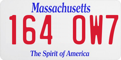 MA license plate 164OW7