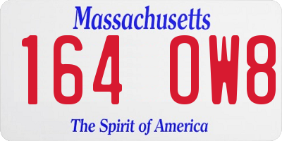 MA license plate 164OW8
