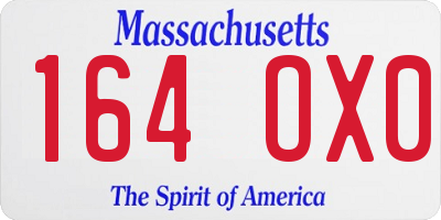 MA license plate 164OX0