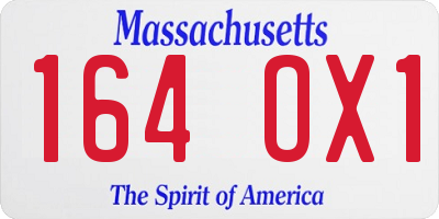 MA license plate 164OX1