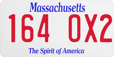 MA license plate 164OX2