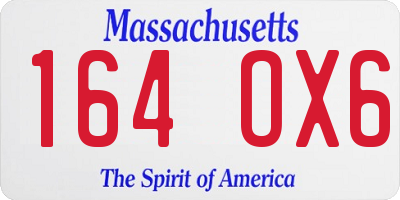 MA license plate 164OX6