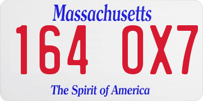 MA license plate 164OX7