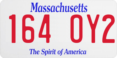 MA license plate 164OY2