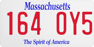 MA license plate 164OY5