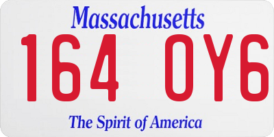 MA license plate 164OY6