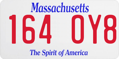MA license plate 164OY8