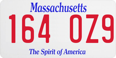 MA license plate 164OZ9