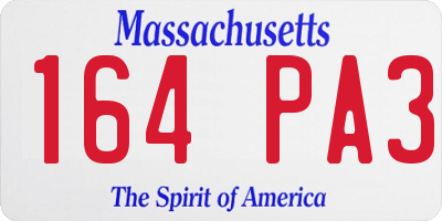 MA license plate 164PA3