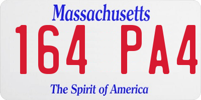MA license plate 164PA4