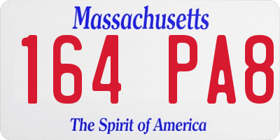MA license plate 164PA8