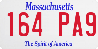 MA license plate 164PA9